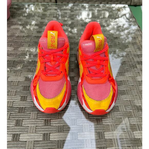 Puma RS-X³ Super Neon Toddler Sneakers Kids Size 2C – Pink/Yellow/Orange - Picture 2 of 7